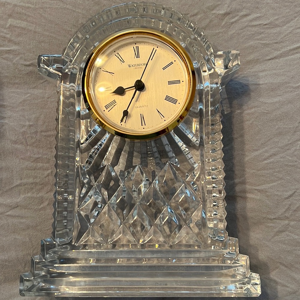 7” Waterford Large Gold Carriage Clock